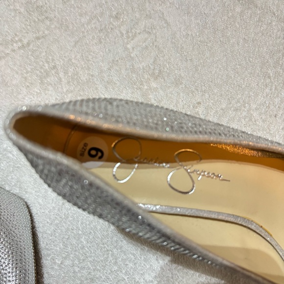 Jessica Simpson Women’s Lindiza Pump Silver Rhinestone Stiletto Heels size 9 - Picture 6 of 11